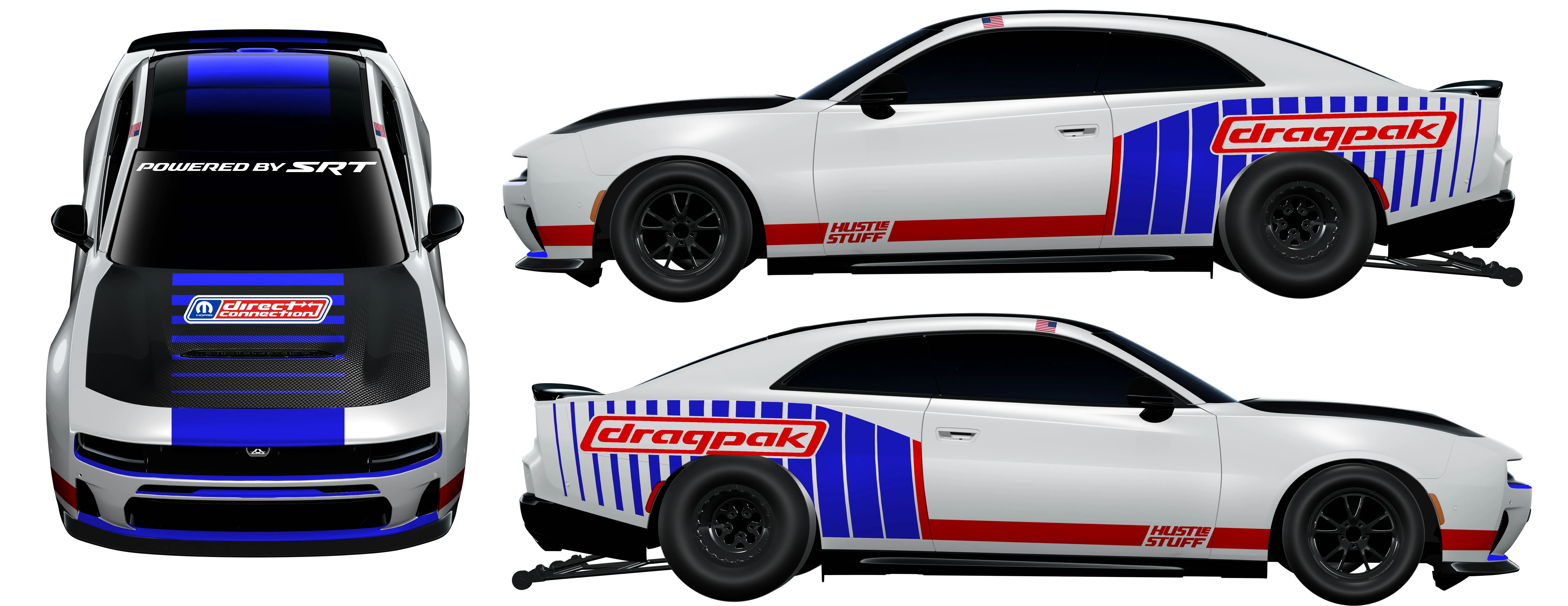 An image depicting a car with a Direct Connection vinyl graphic